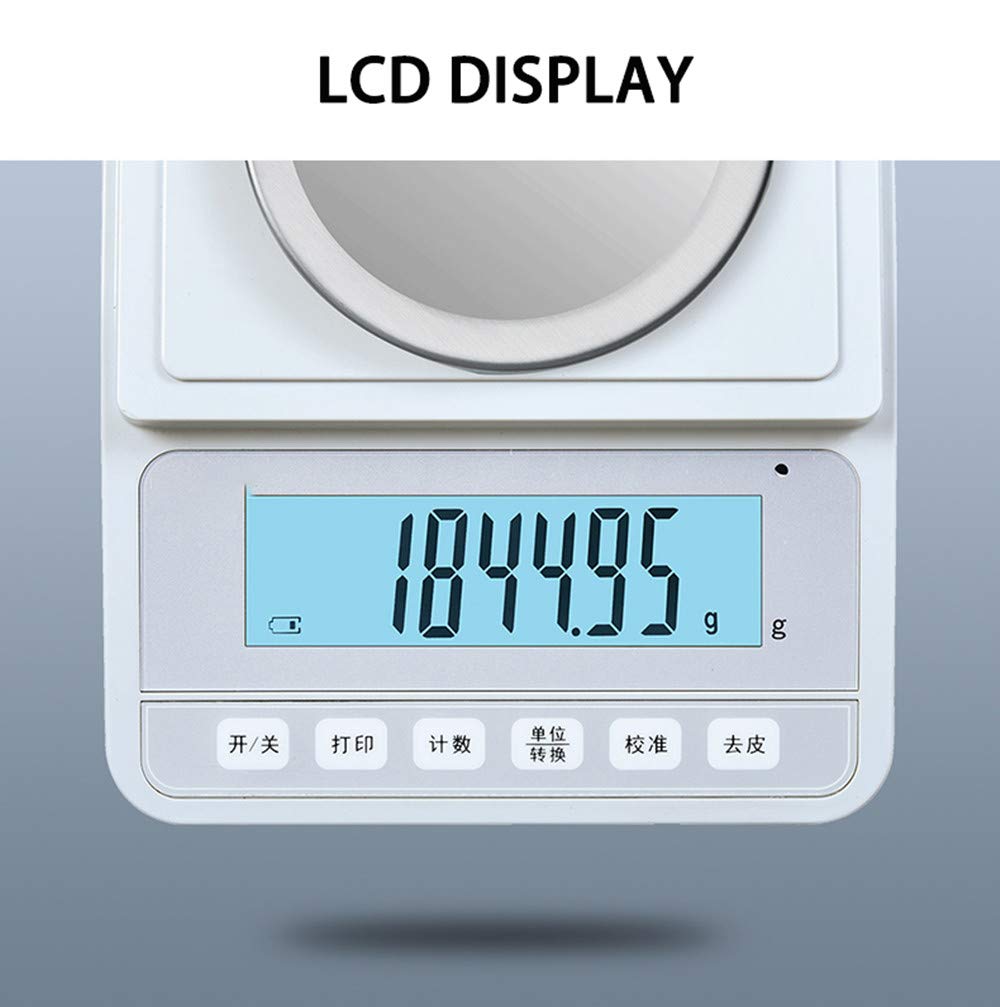 Báscula de laboratorio digital de 600 g/0,1 g, balanza electrónica de precisión analítica para laboratorios de pesaje y recuento, joyas de oro (enchufe UE/RU/AU de 220 V, 50 Hz, máx. 600 g/0,1 g)