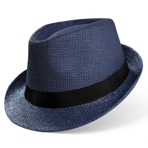 Chapeau fedora homme paille legere Babeyond anti chaleur style panama 1920