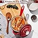 E-far Sauce Pan Set with Lid, 1Qt & 2Qt Enameled Cast Iron Pot Sets for Kitchen Cooking, Small Heavy Duty Dutch Oven Saucepans & Self-basting Lids, Induction-Ready & Easy Clean, Red