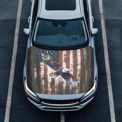 Image of Car Hood Cover,Comfortable Breathable Car Hood Cover Protector Suitable Most Automotive Sedans Trucks Pickup Sports Cars,Car Accessories Flag Eagle Design