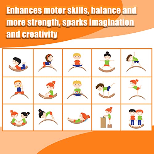 Wooden Wobble Balance Board For Kids Toddler Open Ended Learning, 35 Inch Natural Wood Rocker Board For Yoga Classroom & Children's Room #TOP4