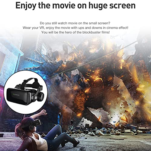Shiwaki Óculos 3D com Fones de Ouvido de Realidade Virtual para Android 4,7-6,53 Polegadas