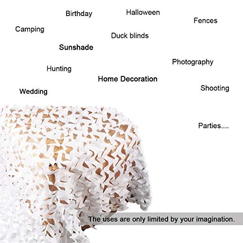 Tarnnetz Weiß 3m x 4m Leichtes Armee-Tarnnetz for Gartenterrasse Pavillon Balkon Pergola Dekorationsbeständiger Camping… – Bild 3