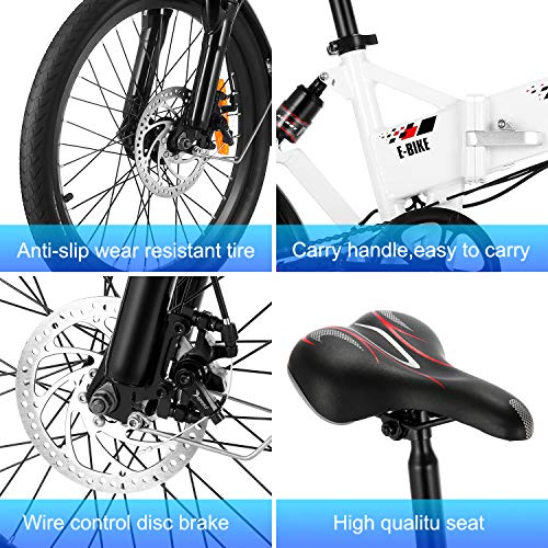 Vivi Electric Bike For Adults 26"/20" Ebike, 500W Folding Electric Bike, 20Mph Adult Electric Bicycles With Removable 48V Battery, Up To 50Miles Range, Cruise Control, Dual Shock Absorber #TOP7
