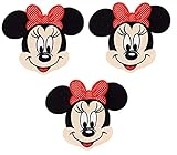 Minnie Mouse Head Shot 3 1/2' Tall Iron on Set of 3 Patches