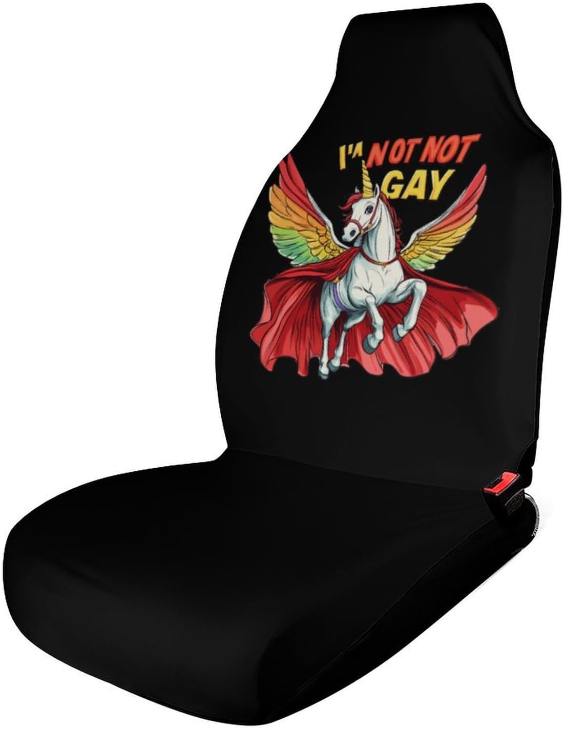 LGBT Unicorn Rainbow Gay Car Seat Covers Universal Car Front Seats Protector Auto Interior Accessories 2PCS