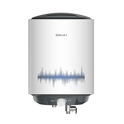 Bajaj Shield Series New Shakti 25L Storage Water Heater For Home|5-Star Rated Geyser|Child Safety Mode|Non-Stick Heating Element|20% More Hot Water*|For High Rise Buildings|4-Yr Warranty|White & Grey