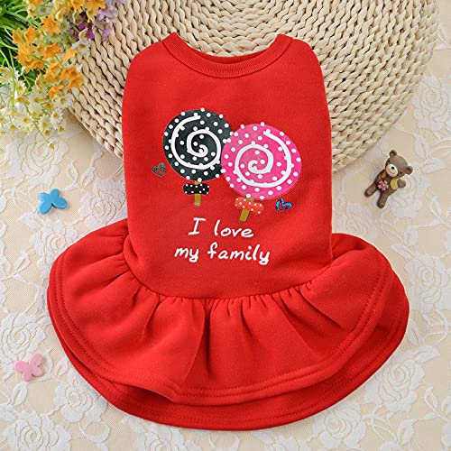 KUTKUT cotton Lollypop Print Frock for Cat & Small Dog, Cute Sleeveless Princess Dog Cat Apparel for Shihtzu, Pomeranian, Maltese etc. (Size: L, Chest: 40cm, Back Length: 32cm), 1 Count 3