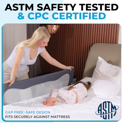 image for TotCraft Flexguard Adjustable Length & Height Bed Rail for Toddlers �