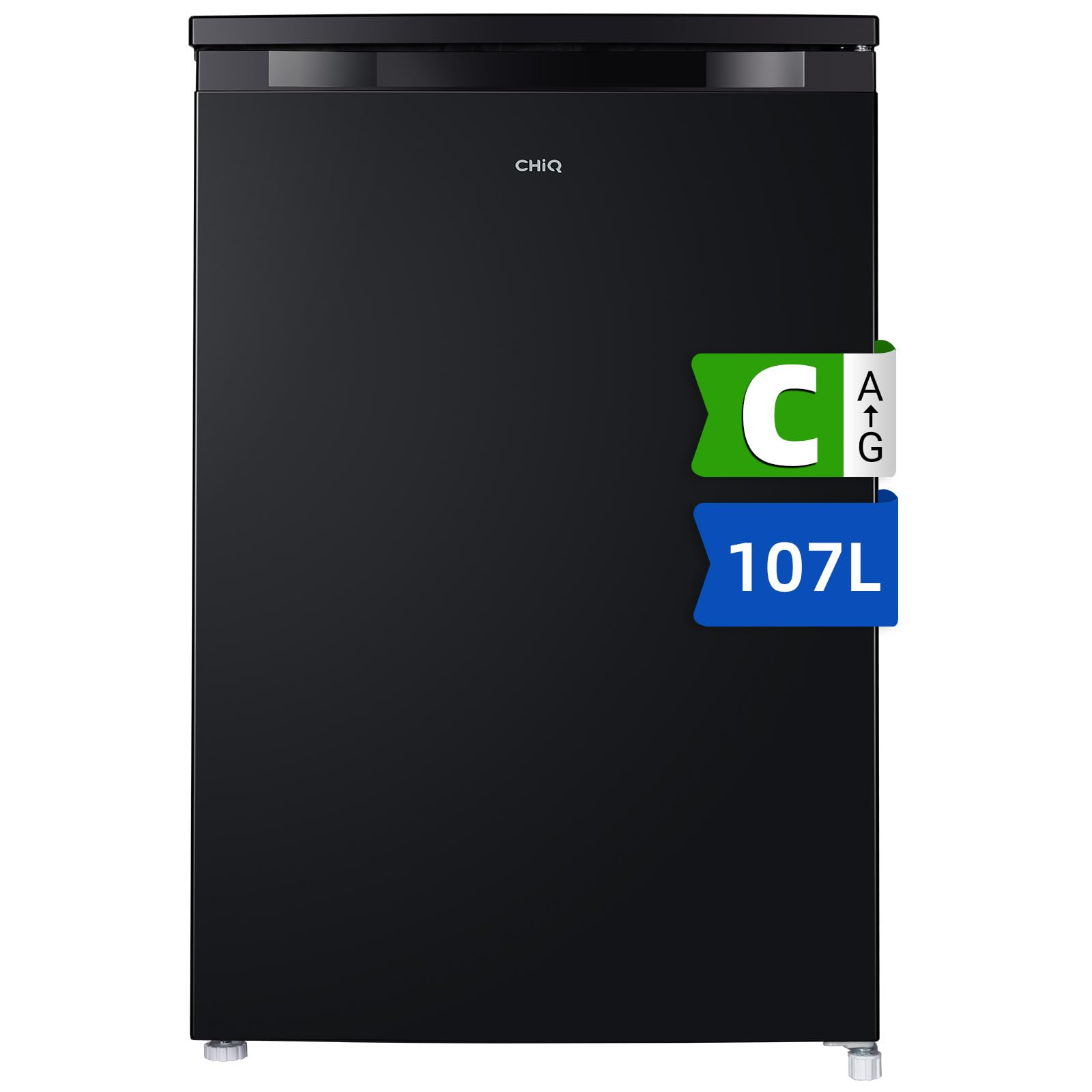 CHiQ Frigorífico de Una Puerta 845 mm de Altura y 556 mm de Profundidad, Volumen de 107L,Clase C,Ocupa solo 0.3 m²,Microcongelador Incorporado, Compartimento Versátil, 7 controles de Temperatura