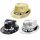 Cappellini Capodanno 2026: riceverai 3 cappellini Happy New Year, uno per ogni classico colore di Capodanno: oro lussuoso, argento elegante e nero raffinato. Ogni cappellino è un accessorio completo e pronto da indossare, che offre un'opzione festosa per te e i tuoi ospiti.