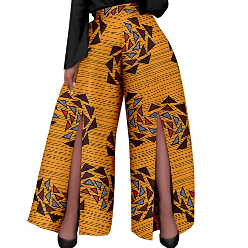 African Clothes for Women Plus Size Casual Wide Leg Pants Ankara Print Flare Trousers