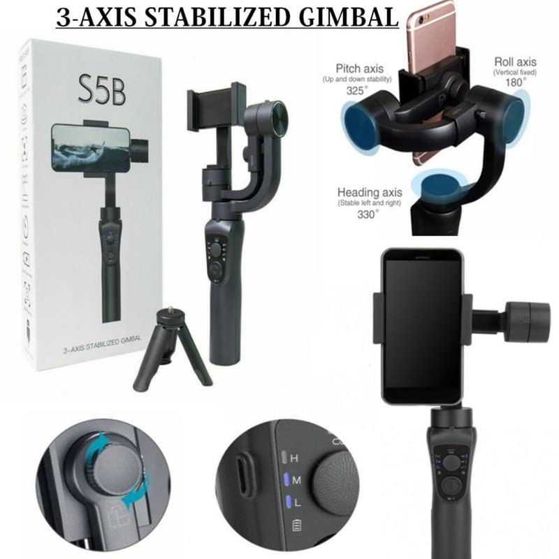 Raptas S5B 3-Axis Gimbal Stabilizer for Smartphone Handheld with