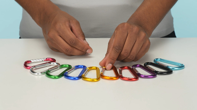 10 Moschettoni In Alluminio Mixigoo - Anelli D-Ring Con Ghiera Per Zaino, Campeggio, Viaggi - Foto 3