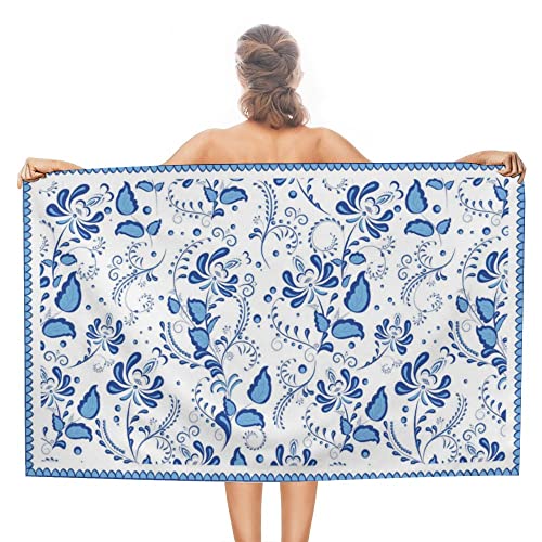 Vantaso Blue Ditsy Floral Bath Towel Oversized Lightweight 31X51 Inch Beach Towel Travel Swim Pool Yoga Gym Camping For Adults Women Men #TOP9