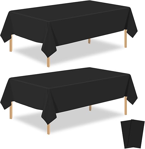 Miniatura 36 de Paquete de 2 manteles rectangulares desechables de plástico color verde salvia, de 54 x 108 pulgadas, manteles de plástico verde salvia para E02