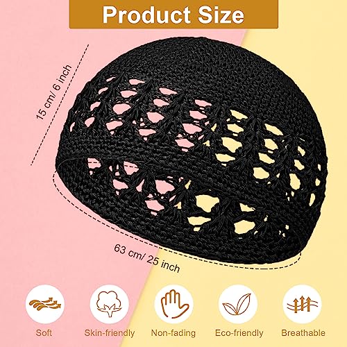Image of Boyiee Kufi Hat for Men Muslim Knit Kufi Cap Crochet Beanie Skull Beanie African Hat for Men Women