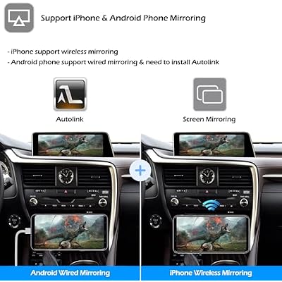 Compatible with Lexus Wireless CarPlay + Android Auto + Mirrorlink Retrofit Kit, Support NX UX LC RC 2014-2019, ES 2015-2019, GS LS RX LX 2016-2019 with Joystick/Small Touchpad