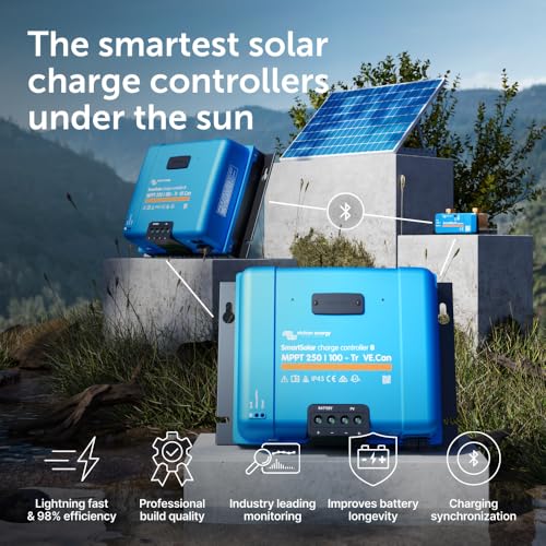 فيكترون انيرجي سمارت سولار MPPT TR VE.Can 250 فولت 100 أمبير 12/24/36/48-فولت وحدة تحكم الشحن الشمسية (بلوتوث)