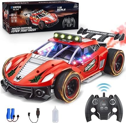 Junona 1:12 Scale Viper Mist Racer Rc Spray Crawler 5 Function 2.4 Ghz 25 Km/H Sports Car Remote Control Car Different Terrain The Best Gift for Children, Multicolor