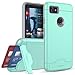 Teelevo Wallet Case for Google Pixel 2 XL - Dual Layer Case with Card Slot Holder and Kickstand for Google Pixel 2 XL (2017) - Mint Green