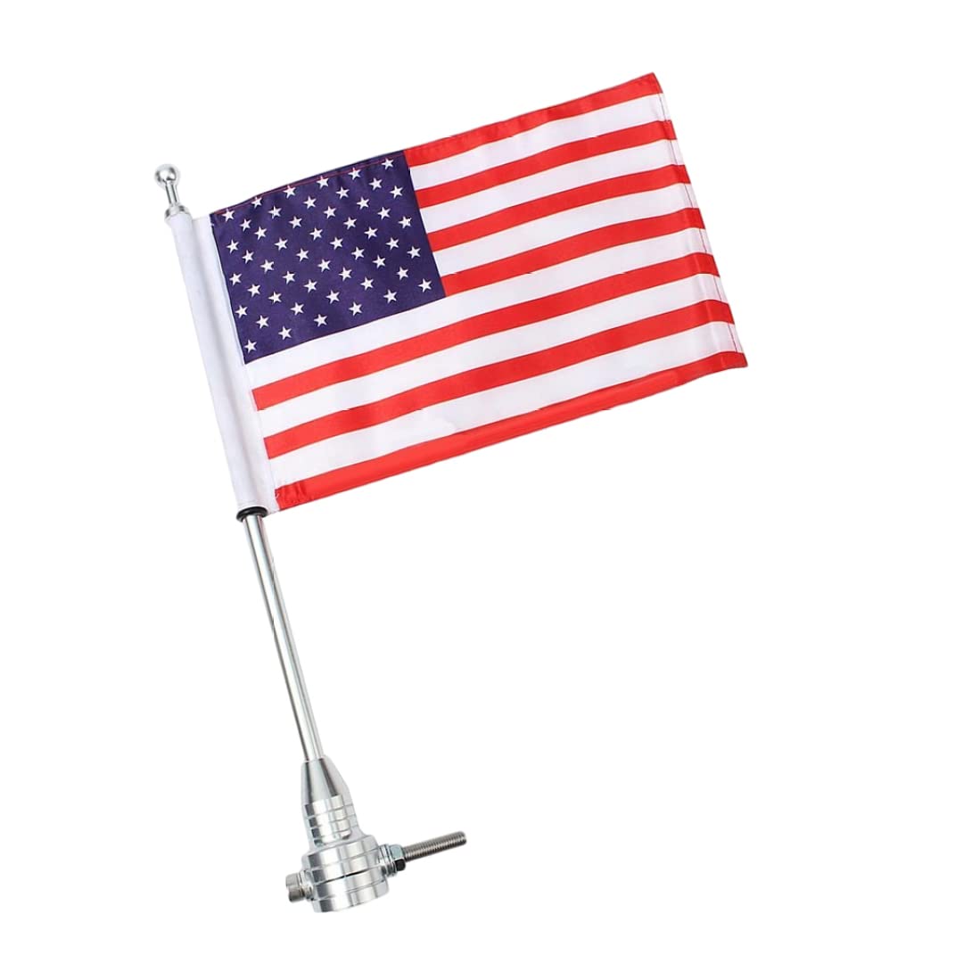 Drapeau américain avec mât de drapeau de voiture et support latéral arrière rigide