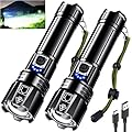 AKNEAR Rechargeable LED Flashlight 99000 High Lumens, Super Bright Flashlights with Zoomable & USB C Rechargeable & 5 Light Mode & IPX7 Waterproof, Powerful Flash Light for Home, Hiking, Camping