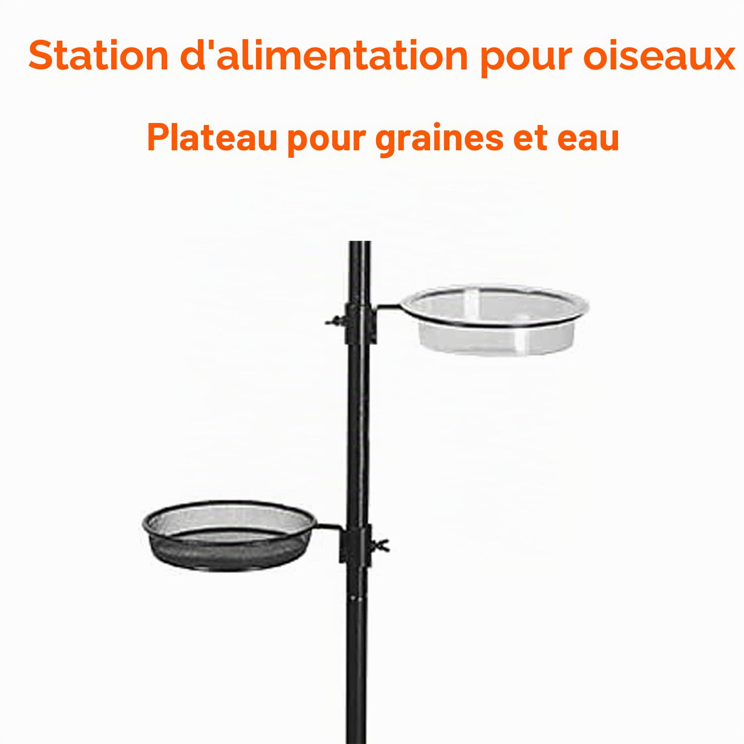 Mangeoire pour Oiseaux en métal Robuste - Kit de Support avec Station d'alimentation Suspendue - pour Attirer Les Oiseaux Sauvages