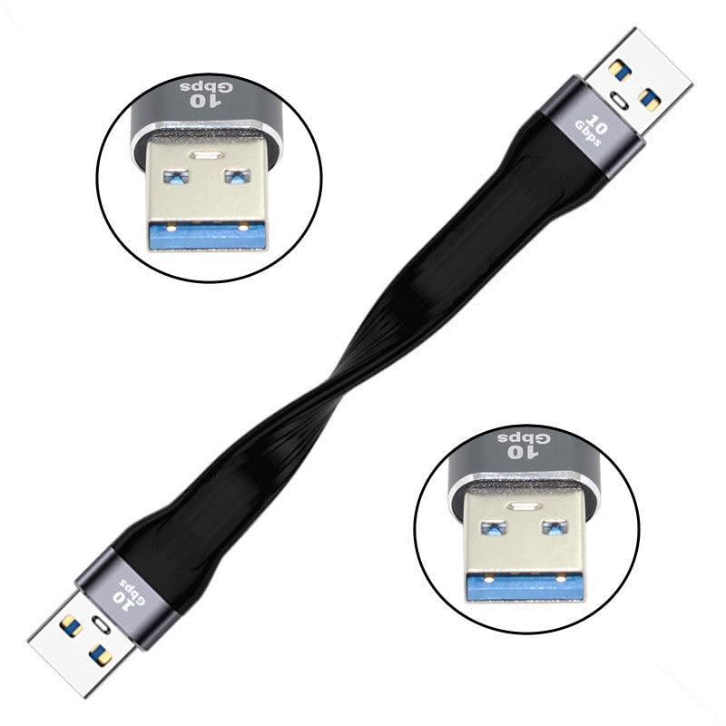 CY 10Gbps USB 3.1 Type A Male to USB3.0 Type A Male Extension Flat Slim FPC Data Cable 13cm for Laptop Desktop - Image 3