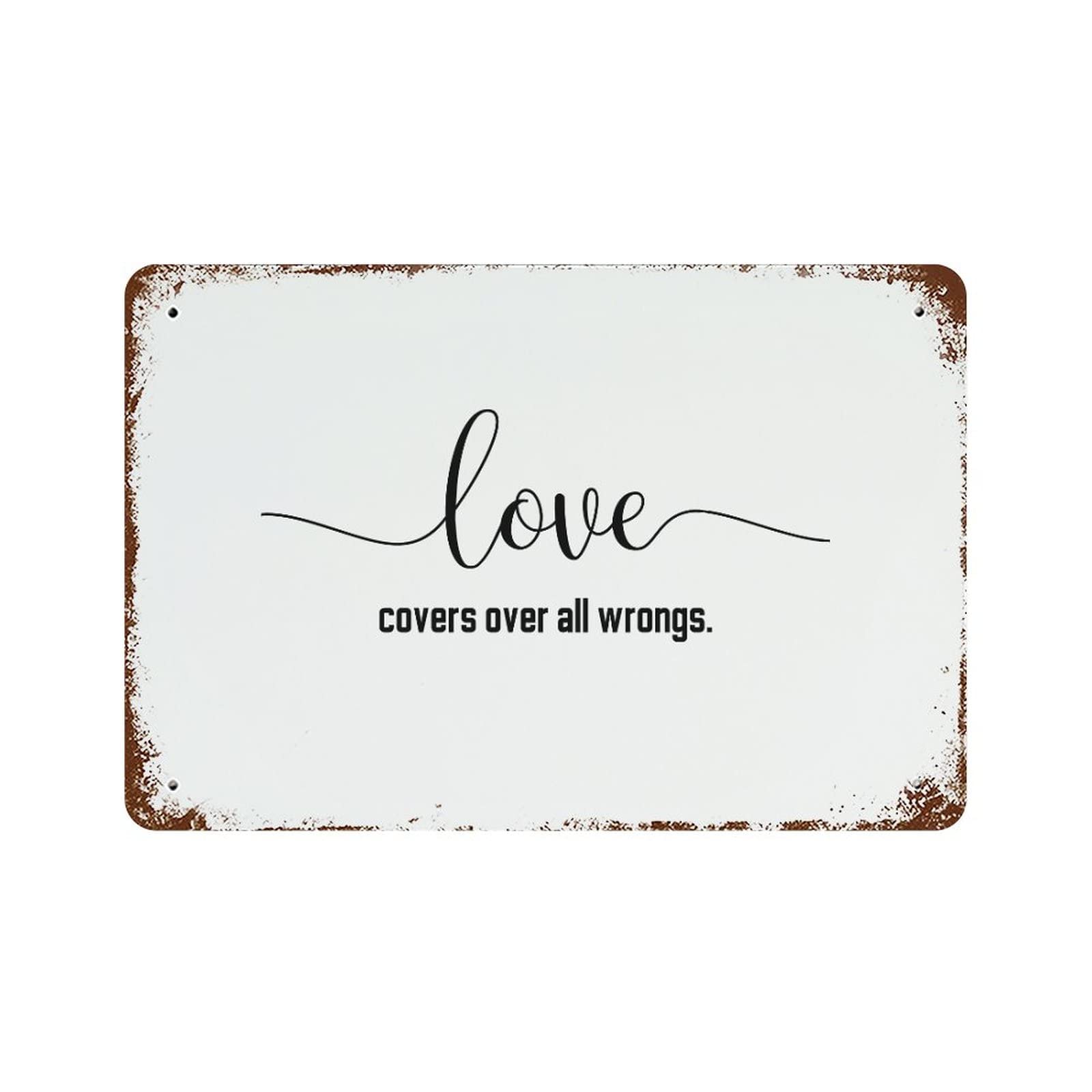 Panneau en aluminium avec message d'encouragement et d'amour