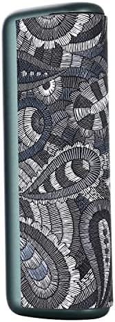 Soft PU Leather Case Cover for IQOS ILUMA Prime. (Black Paisley)