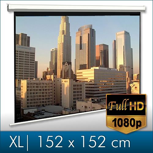 Melko Rolloleinwand für Beamer, Rollo, Heimkino, Büro, Projektoren, 152 x 152 cm, 85 Zoll - Ideal für HD-TV