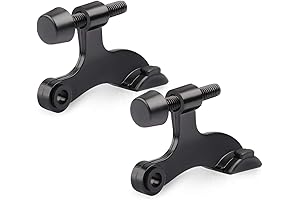 HOMOTEK 2 Pack Black Door Hinge Stopper, Adjustable 2-1/2"x1-3/4"