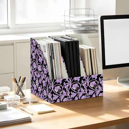 Range-revues pliable format légal lot de 3 boîtes à documents violet rétro