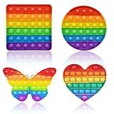 4 PCS Fidget Toys for teens, Fidget for Toddlers for teen Stress Relief Sensory for Learning,Education,Anxiety Management Used by individuals aged 15 and above( Square, Round, Butterfly, Heart Shape)
