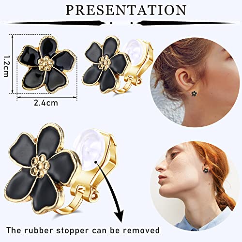 Sanfenly 13 Pairs Gold Clip On Earrings For Women Gold/Silver Non Pierced Clip On Stud Earrings Clip Dangle Earrings Rhinestone Simulated Pearl Butterfly Flower Star Knot Hypoallergenic Clip Earrings Set #TOP2