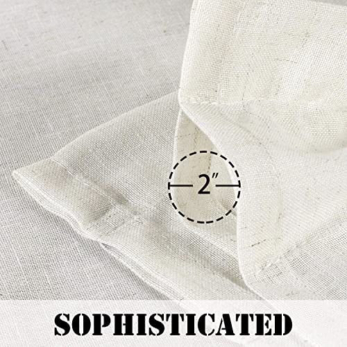 H.versailtex Linen Curtains Natural Linen Curtains 84 Inches Long Living Room Curtains Farmhouse Rod Pocket Curtains & Drapes Privacy Added Home Decorative Window Drapes 2 Panels For Bedroom, Natural #TOP4