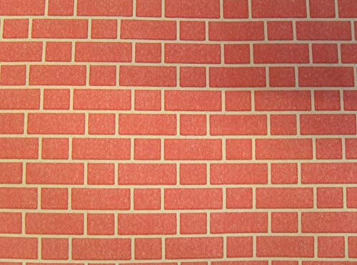 DOLLS HOUSE SMOOTH RED BRICK EXTERIOR PAPER 20" X 30" WALLPAPER MODELLING PAPER