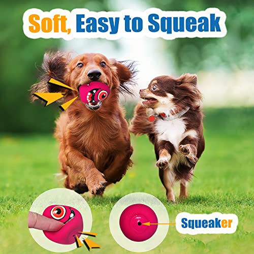 Holysteed Squeaky Dog Toys For Small Dogs, Mini Dogs, Soft Latex Dog Squeaky Toys, Smile Squeaky Dog Balls, Egg Easter Dog Toys Balls 6Pcs For Yorkie, Chihuahua, Poodle, Corgi #TOP2
