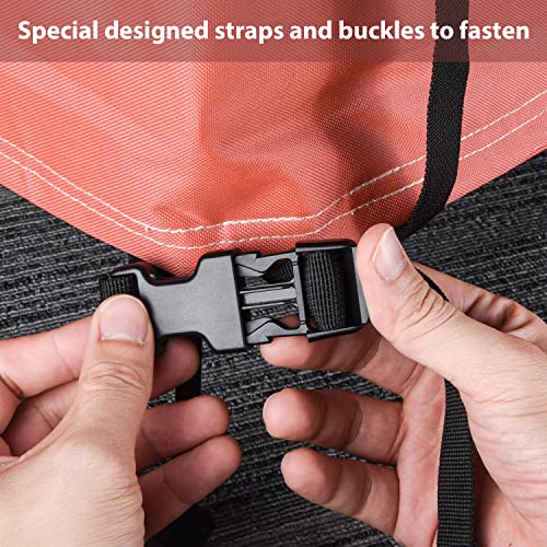 U-Comso Patio Furniture Set Cover Waterproof, 600D Heavy Duty Lawn Patio Furniture Covers, Outdoor Sectional Sofa Cover Patio Table Chair Set Cover, 108" W X 82" D X 28" H, Beige & Orange #TOP4