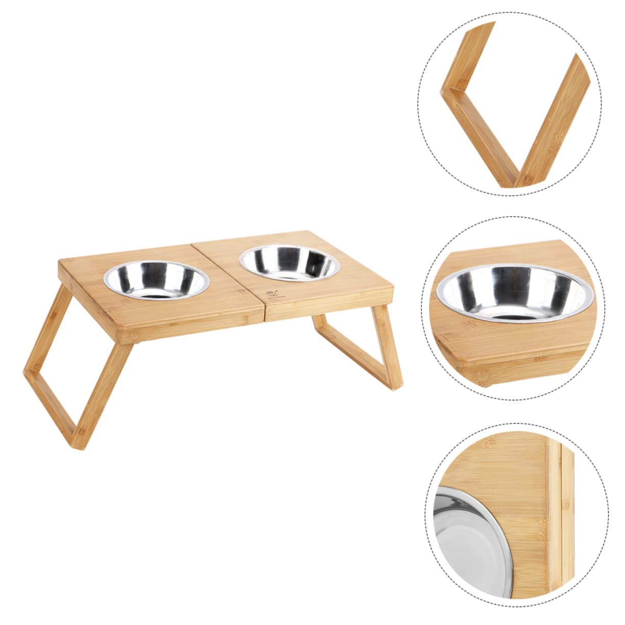 1pieza Comedero Doble para Soporte Inoxidable Cuencos para y Gatos De Limpiar y Almacenar