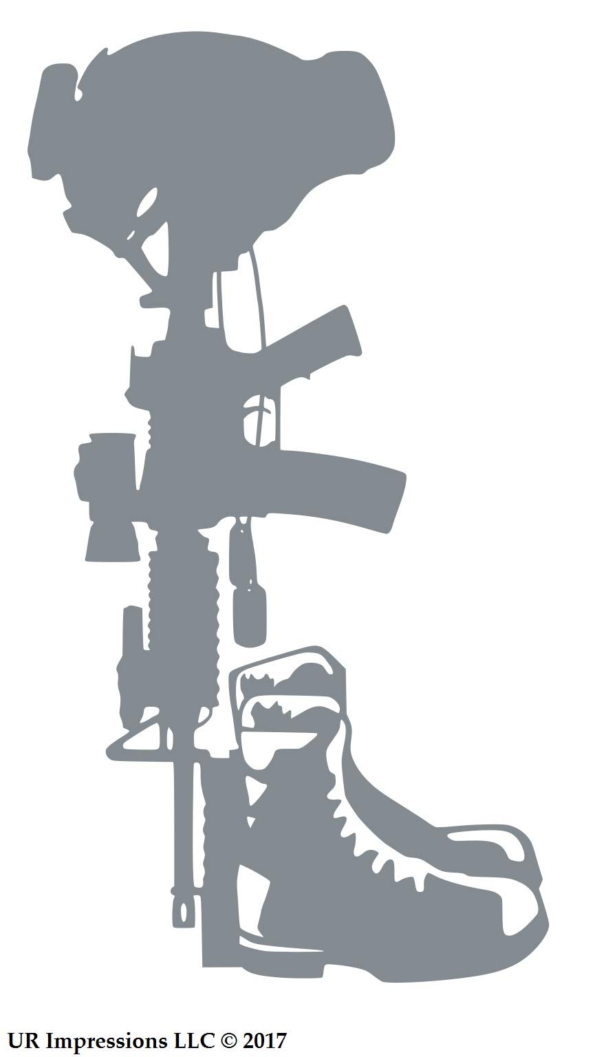 UR Impressions Silv 8.5in. RF Battlefield Cross - Right Facing Decal Vinyl Sticker Graphics for Cars Trucks SUV Vans Walls Windows Laptop|Silver|8.5 X 5.5 inch|URI420-S