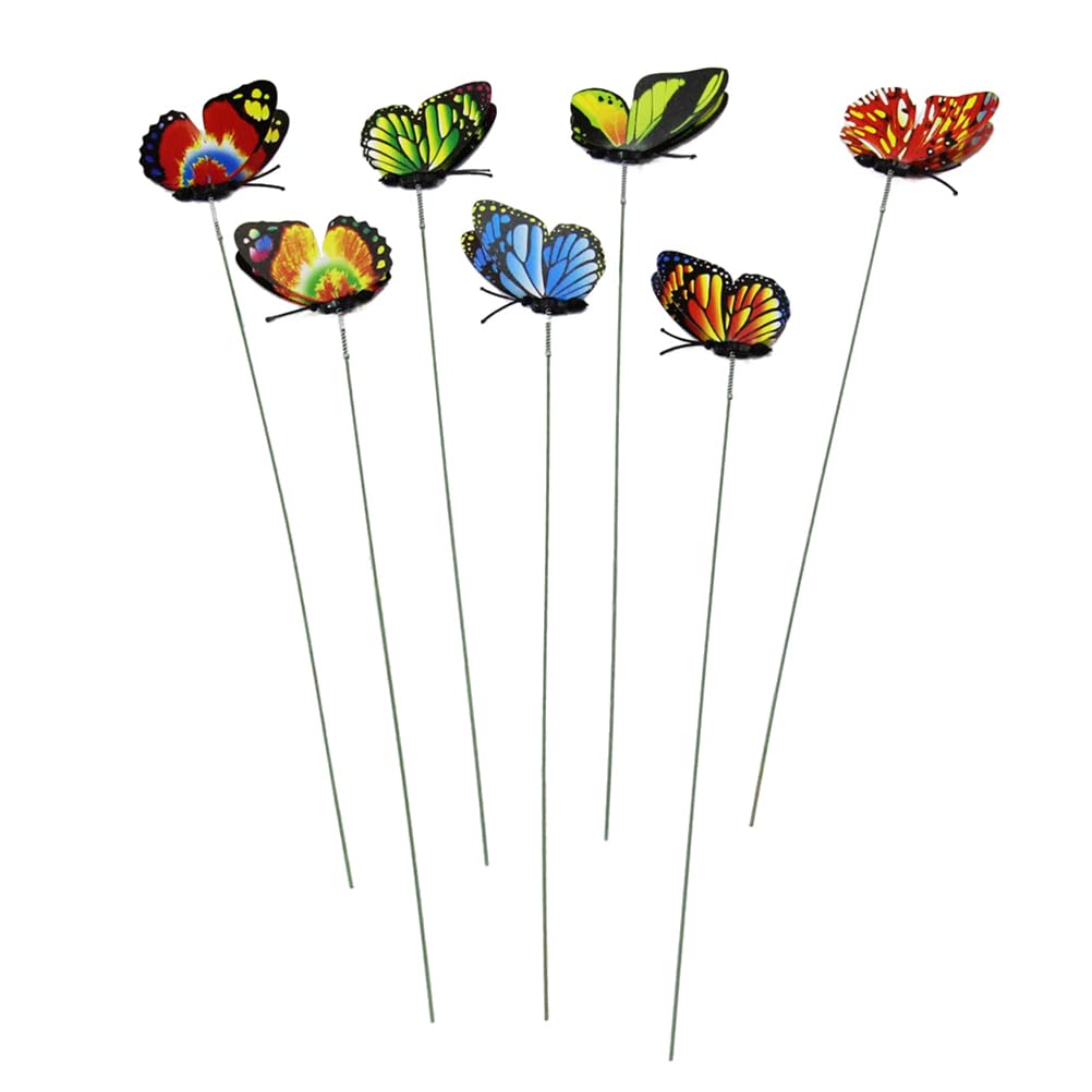 NUOBESTY 12pcs Fake Butterfly Stakes 3D Butterflies Stake for Garden Lawn Patio Yard Pathway Indoor Outdoor Ornaments (Random Color)