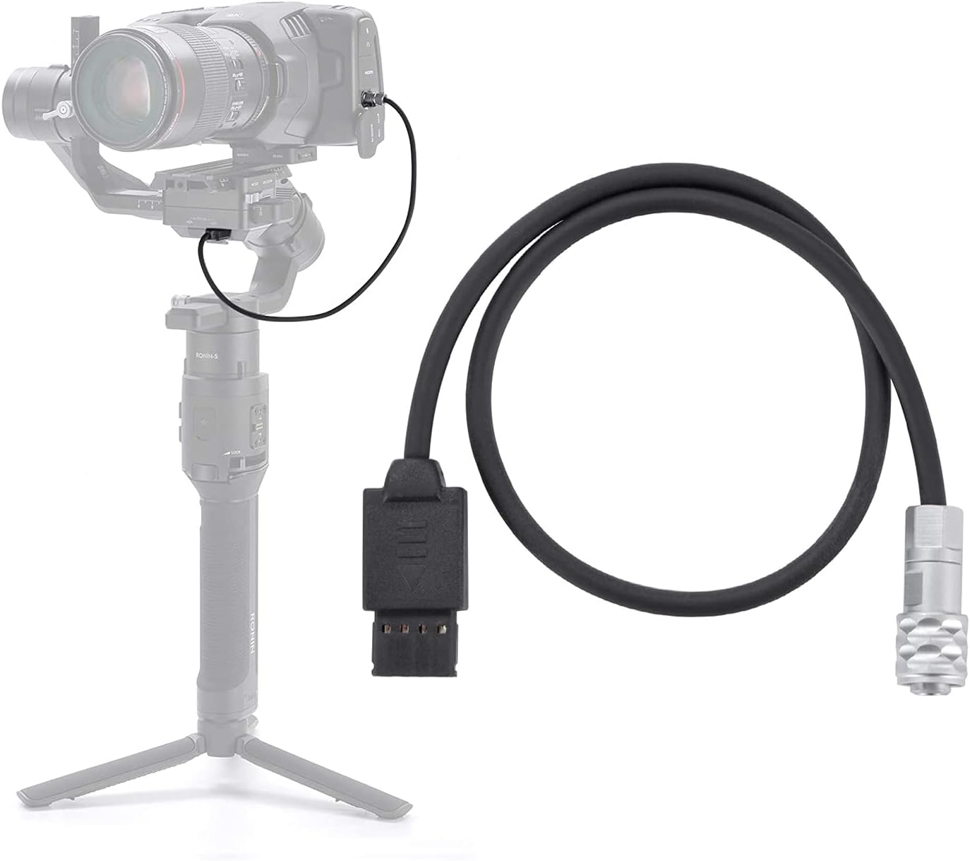 Power Cable for DJI Ronin S Stabilizer Gimbal to BMPCC 4K 6K Video Camera Blackmagic Pocket Cinema Camera 4K Magic Electric Tap Design Charging Cable (12inch)