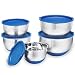5 Piece Stainless Steel Mixing Bowls Set With Lids, Non-Slip Silicone Bottom, Stackable For Minimal Storage by Gabbay- 1 ,2 ,2.5 ,3.5 ,4.5 Qt.
