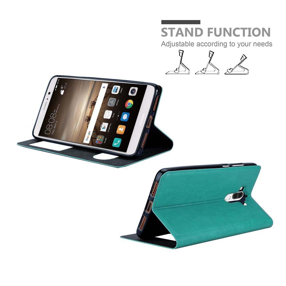 Cadorabo Handyhülle Für Huawei Mate 9 In Mint Türkis – Mit Standfunktion, 2 Fenstern & Magnetverschluss, Stylisch & Praktisch