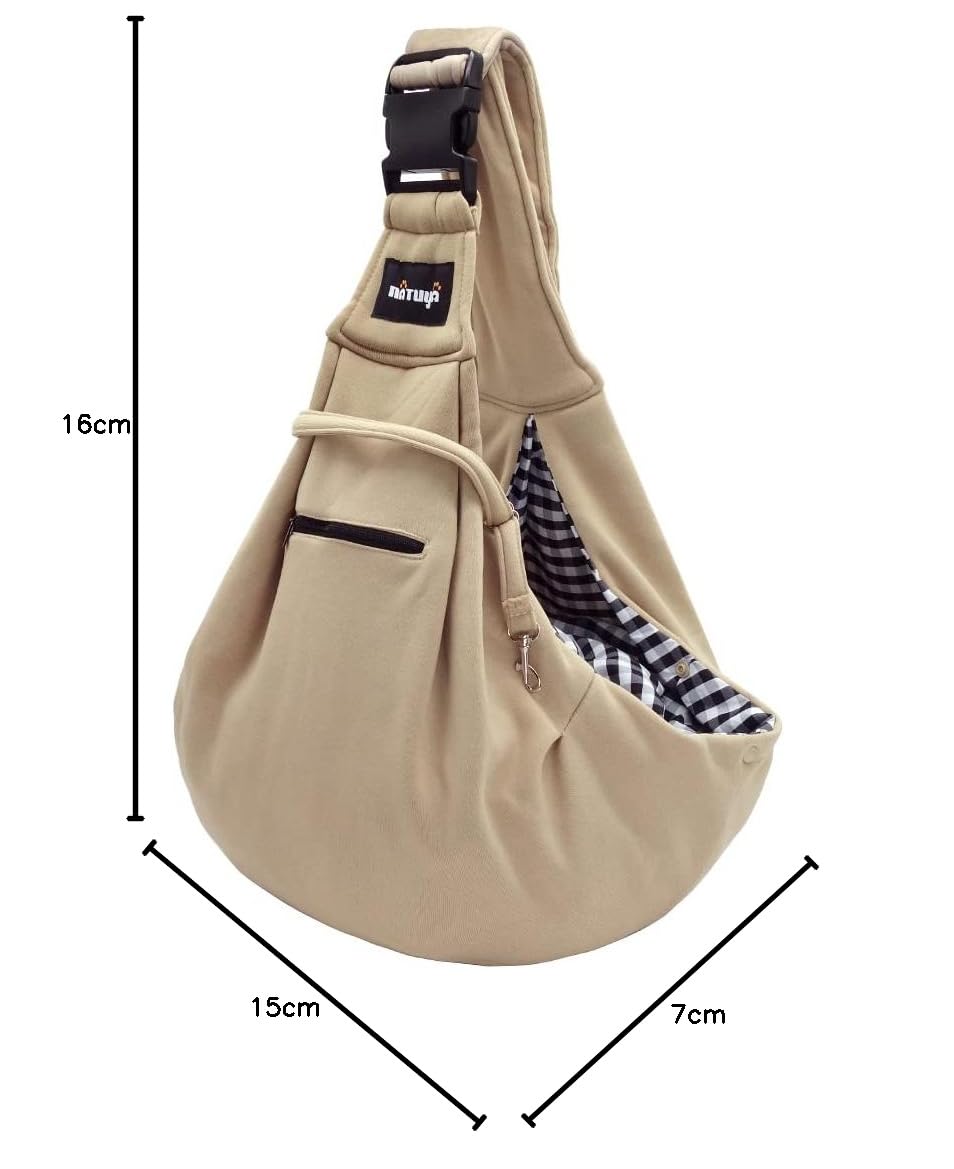 NATUYA Transportador para Mascotas para Perros pequeños, Correa Ajustable, Manos Libres, Bolsa de Transporte para Mascotas con Bolsillo Frontal con Cremallera, cinturón de Seguridad para Viajes al