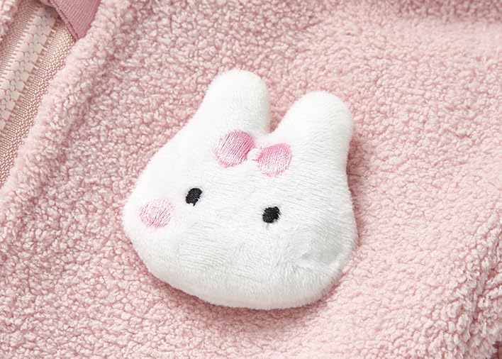 Baby Gilrs Hooded Jacket Soft Winter Warm Fleece Hoody Outerwear Jacket Coat - Image 2