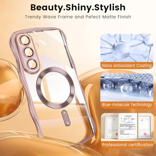 Coque Samsung S26 fine antichoc compatible MagSafe transparente rose pour mobile