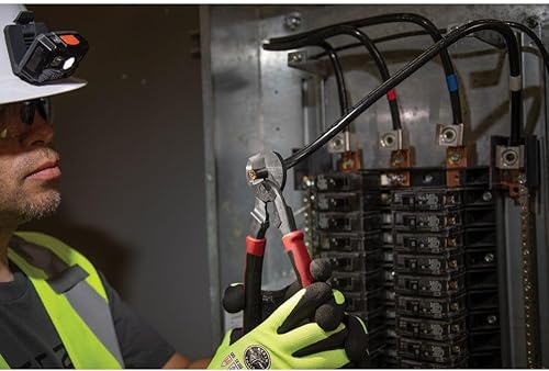 Miniatura 4 de Klein Tools J63225N Cortador de cable, fabricado en EE. UU., Cortador de alambre de alto apalancamiento y pelacables para cortar aluminio, cobre